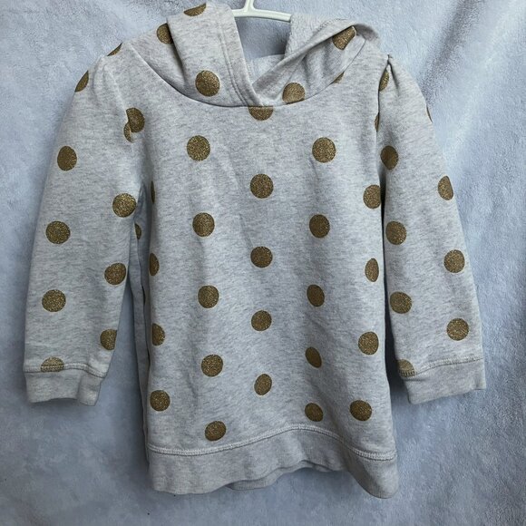 Baby Gap Hoodie Sweater 3T | GUC Cream Gold Polka Dot Pullover - Picture 16 of 16